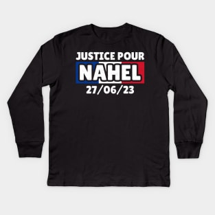 Justice Pour Nahel - France Flag .dns Kids Long Sleeve T-Shirt